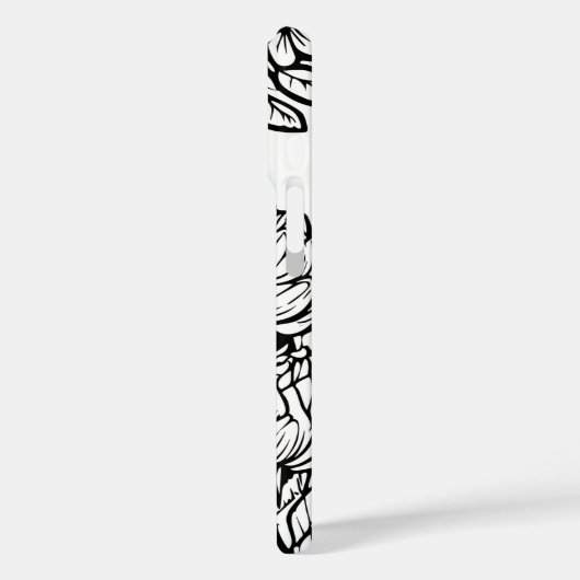 Letter パーソナライズされた B白黒タトゥーフラワー Case-Mate iPhoneケース (裏面 / 左)