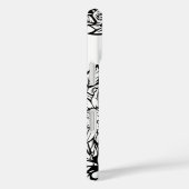 Letter パーソナライズされた B白黒タトゥーフラワー Case-Mate iPhoneケース (裏面 / 右)