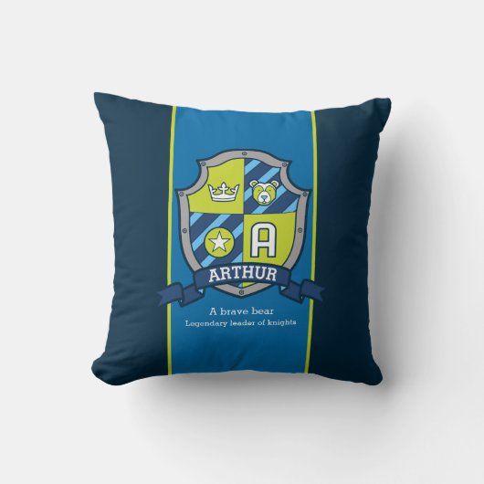 Letter Aアーサーの名前はクマのカスタム意 クッション (正面)
