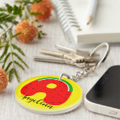 Letter Aキーチェーン、スイカのキーチェーン、かわいい キーホルダー (正面右)