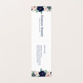 Letter Aネイビーブルー&ピンクマリーナ開花花 名刺 (内部フラット)