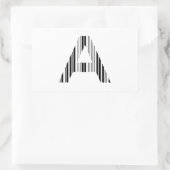 LETTER Aバーコード最初のイニシャルバーコードパターン 長方形シール (バッグ)