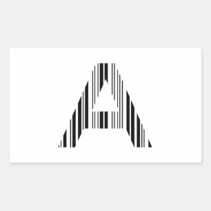 LETTER Aバーコード最初のイニシャルバーコードパターン 長方形シール