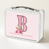 Letter Aピンクアリゲーター新学期 メタルランチボックス (裏面)