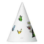 Letter Aフローラ蝶モノグラムイニシャル パーティーハット (左)