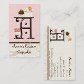 Letter Aモノグラムデザートベーカリー名刺 名刺 (正面/裏面)
