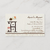 Letter Aモノグラムデザートベーカリー名刺 名刺 (裏面)