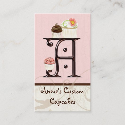 Letter Aモノグラムデザートベーカリー名刺 名刺 (正面)