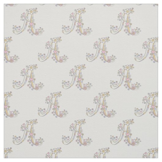 Letter Aモノグラム加飾文字カスタム布 ファブリック (見本)