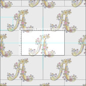 Letter Aモノグラム加飾文字カスタム布 ファブリック (タイル)