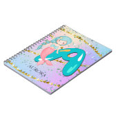 Letter Aモノグラム水彩可愛いマーメイド子供部屋 ノートブック (左側)
