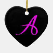 Letter Aリボンスタイル セラミックオーナメント (正面)