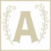 Letter A白+ニュートラルABCアルファベットのベビー・ブロック シール (正面)