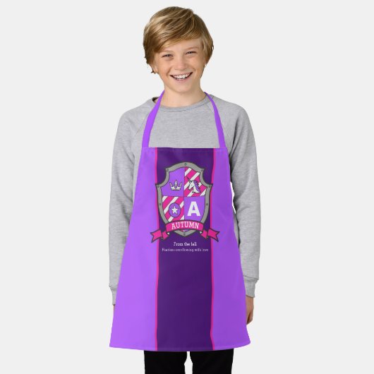 Letter A秋の名前はユニコーンのコートを意味する エプロン (着用した状態)