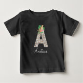 Letter A レパードTシャツ ベビーTシャツ (正面)