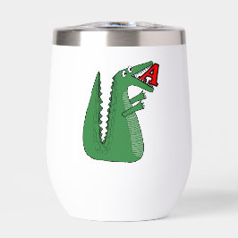 Letter A Alligator Baby Bodysuit.  Cute Animal Alp