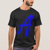 Letter A Alphabet Large Blue Graphic Initial Tシャツ (正面)