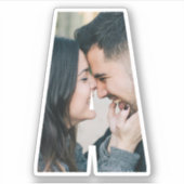 Letter A Alphabet & Photo Custom-Cut Vinyl Sticker シール (正面)