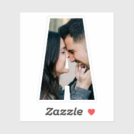 Letter A Alphabet & Photo Custom-Cut Vinyl Sticker シール