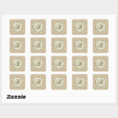 Letter A burlap rusticデザインシール スクエアシール (シート)