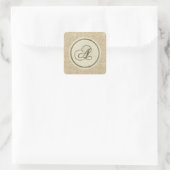 Letter A burlap rusticデザインシール スクエアシール (バッグ)