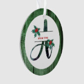 *~* Letter A Christmas PHOTO 素朴 Wood AP44 オーナメント (正面)