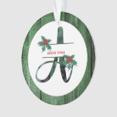 *~* Letter A Christmas PHOTO 素朴 Wood AP44 オーナメント (正面)