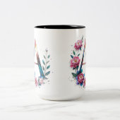 Letter A Coffee Mug -フローラデザイン ツートーンマグカップ (中央)
