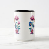 Letter A Coffee Mug -フローラデザイン ツートーンマグカップ (中央)