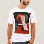 Letter A – Constructivist Geometry on Textured Red Tシャツ (正面)