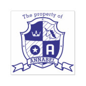 Letter A crest名前をカスタムするunicorn kids library セルフインキングスタンプ (デザイン)