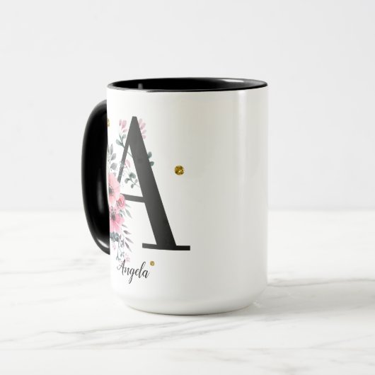 Letter A custom name マグカップ (正面左)