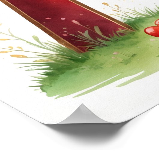 Letter A Fairy Nursery Poster - Cherry Blossoms ポスター (角)