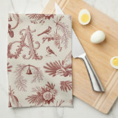 Letter A Golden Retriever Kitchen Holiday Towel キッチンタオル (四つ折り)
