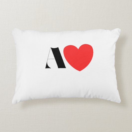 Letter A Heart - Valentine Initial Love Design アクセントクッション (正面)