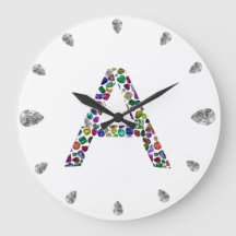 LETTER-A, made with Gemstones