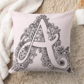 Letter A mono doodle tanged パターン（の模様が）あるpille クッション (ブランケット)