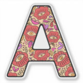 Letter A Pattern Custom-Cut Vinyl Sticker シール (正面)