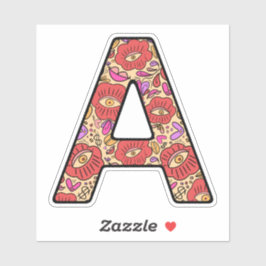 Letter A Pattern Custom-Cut Vinyl Sticker シール