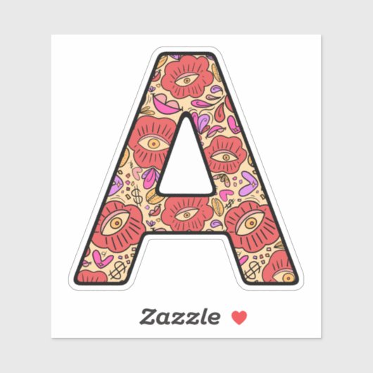 Letter A Pattern Custom-Cut Vinyl Sticker シール (シート)