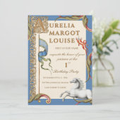 Letter A Royal Medieval 1st Birthday Invitation 招待状 (スタンド正面)