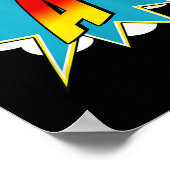 Letter A Superhero Name Comic Letter Retro Costume ポスター (角)