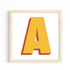 Letter Art Poster, A Monogram, Bold Type Initial  ポスター