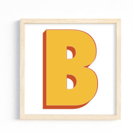 Letter Art Poster, B Monogram, Bold Type Initial  ポスター