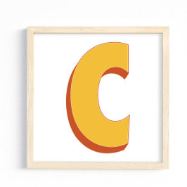 Letter Art Poster, C Monogram, Bold Type Initial  ポスター