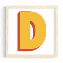 Letter Art Poster, D Monogram, Bold Type Initial  ポスター