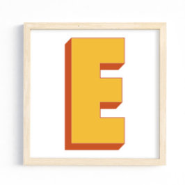 Letter Art Poster, E Monogram, Bold Type Initial  ポスター