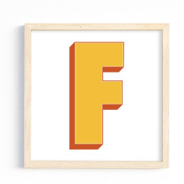Letter Art Poster, F Monogram, Bold Type Initial  ポスター