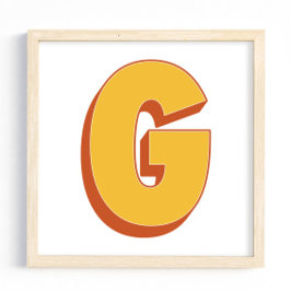 Letter Art Poster, G Monogram, Bold Type Initial  ポスター