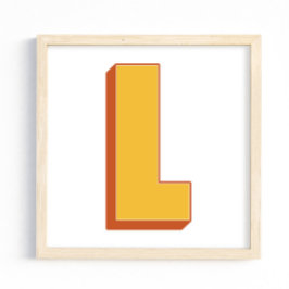 Letter Art Poster, L Monogram, Bold Type Initial  ポスター